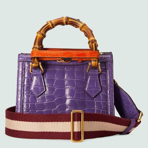 Túi Gucci Diana Mini Crocodile Bag Nữ Màu Tím