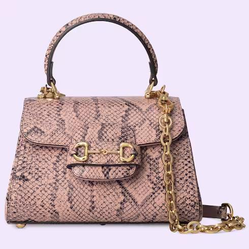 Túi Gucci Horsebit 1955 Python Top Handle Bag Nữ Màu Hồng