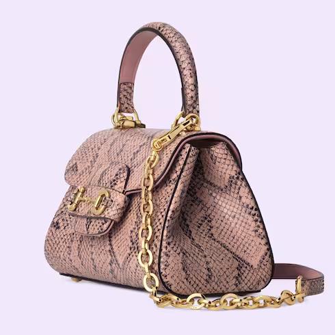 Túi Gucci Horsebit 1955 Python Top Handle Bag Nữ Màu Hồng