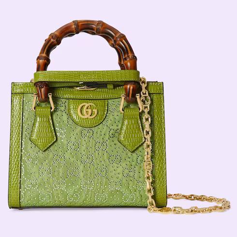 Túi Gucci Diana Mini Gg Crystal Tote Bag Nữ Màu Xanh Lá Cây