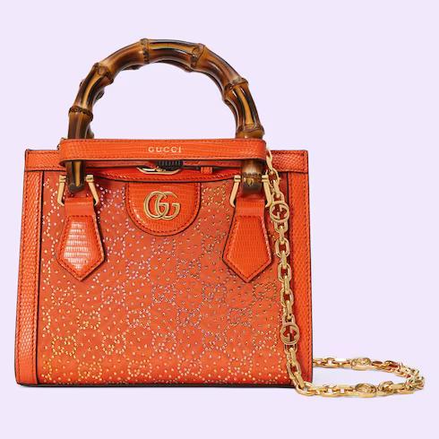 Túi Gucci Diana Mini Gg Crystal Tote Bag Nữ Màu Cam