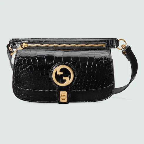 Túi Gucci Blondie Crocodile Belt Bag Nữ Màu Đen