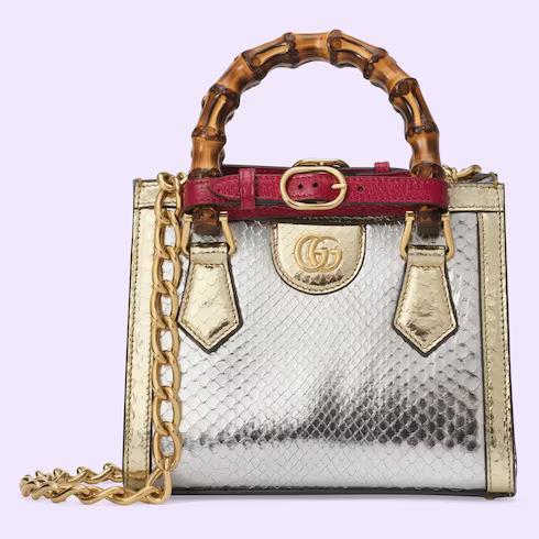 Túi Gucci Nojum Diana Mini Python Bag Nữ Màu Bạc