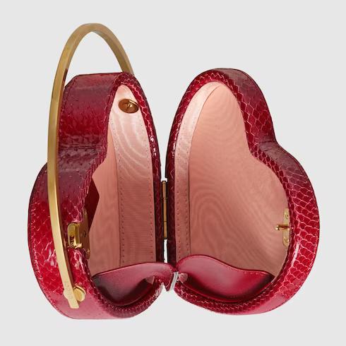 Túi Gucci Broadway Mini Python Top Handle Bag Nữ Màu Đỏ