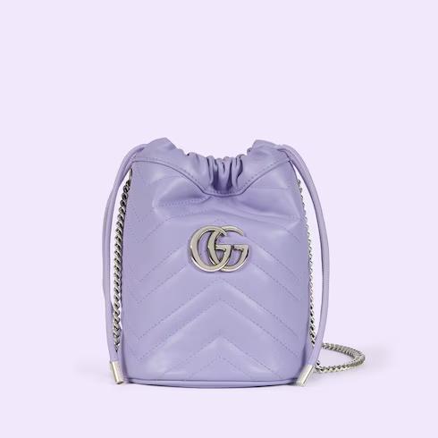 Túi Gucci Gg Marmont Matelassé Mini Bucket Bag Nữ Màu Tím