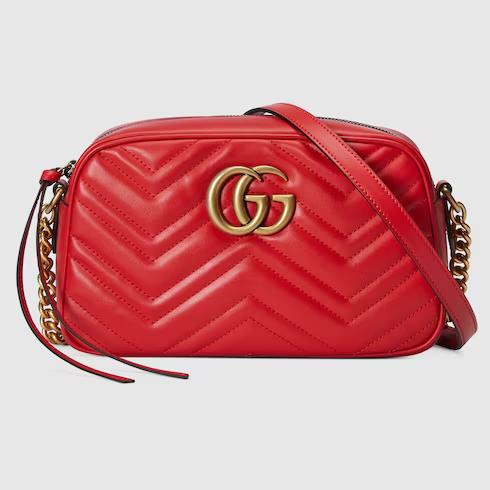 Túi Gucci GG Marmont Matelassé Small Shoulder Bag Nữ Màu Đỏ