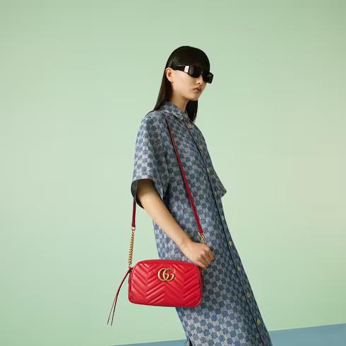 Túi Gucci GG Marmont Matelassé Small Shoulder Bag Nữ Màu Đỏ