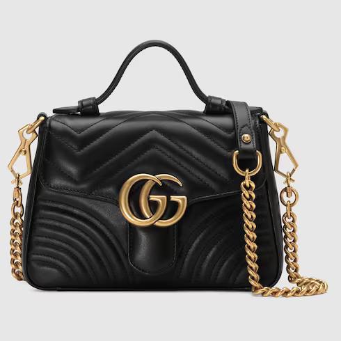 Túi Gucci GG Marmont Mini Top Handle Bag Nữ Màu Đen