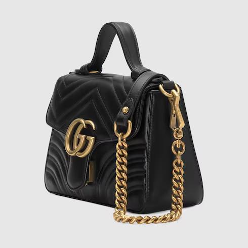 Túi Gucci GG Marmont Mini Top Handle Bag Nữ Màu Đen