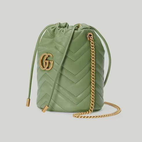 Túi Gucci Gg Marmont Matelassé Mini Bucket Bag Nữ Màu Xanh Lá Cây