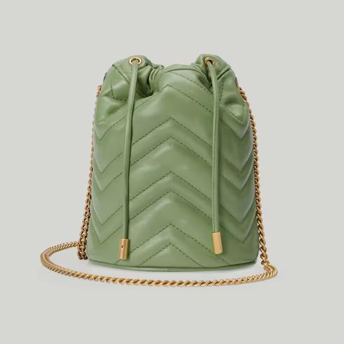 Túi Gucci Gg Marmont Matelassé Mini Bucket Bag Nữ Màu Xanh Lá Cây