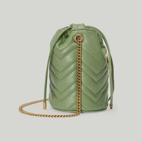 Túi Gucci Gg Marmont Matelassé Mini Bucket Bag Nữ Màu Xanh Lá Cây