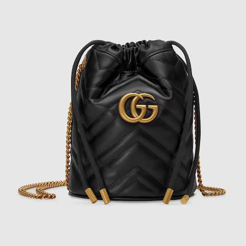 Túi Gucci Gg Marmont Matelassé Mini Bucket Bag Nữ Màu Đen