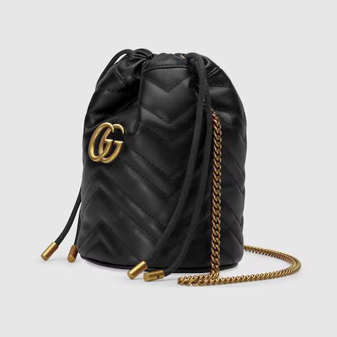 Túi Gucci Gg Marmont Matelassé Mini Bucket Bag Nữ Màu Đen