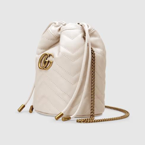 Túi Gucci Gg Marmont Matelassé Mini Bucket Bag Nữ Màu Trắng