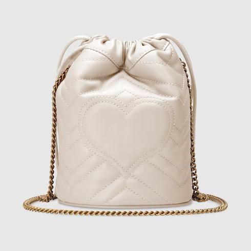 Túi Gucci Gg Marmont Matelassé Mini Bucket Bag Nữ Màu Trắng