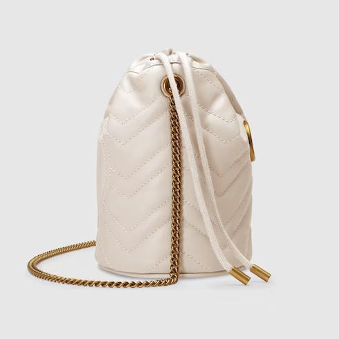 Túi Gucci Gg Marmont Matelassé Mini Bucket Bag Nữ Màu Trắng