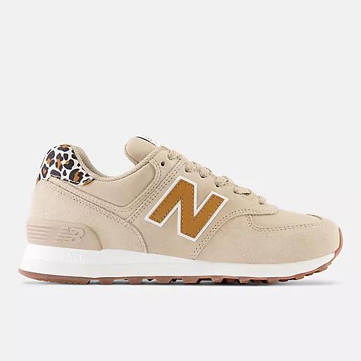 Giày New Balance 574 Nữ Nâu Họa Tiết Da Báo