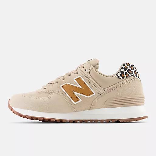 Giày New Balance 574 Nữ Nâu Họa Tiết Da Báo