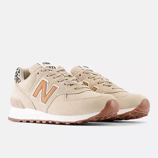 Giày New Balance 574 Nữ Nâu Họa Tiết Da Báo