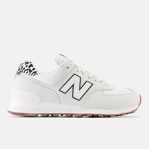 Giày New Balance 574 Nữ Màu TrắNg Đen Họa Tiết Da Báo