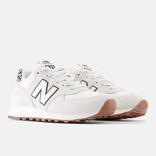 Giày New Balance 574 Nữ Màu TrắNg Đen Họa Tiết Da Báo