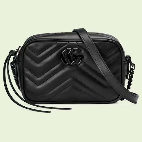 Túi Gucci GG Marmont Mini Shoulder Bag Nữ Màu Đen Bóng