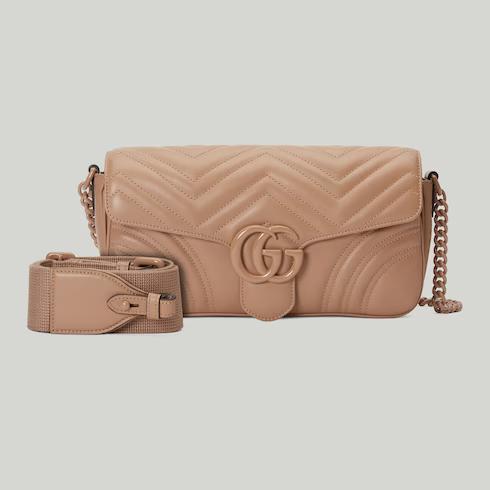 Túi Gucci GG Marmont Matelassé Shoulder Bag Nữ Màu Hồng Sữa