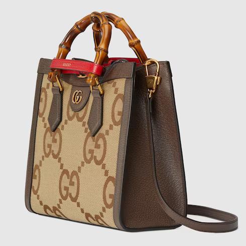 Túi Gucci Diana Jumbo Gg Small Tote Bag Nữ Màu Nâu