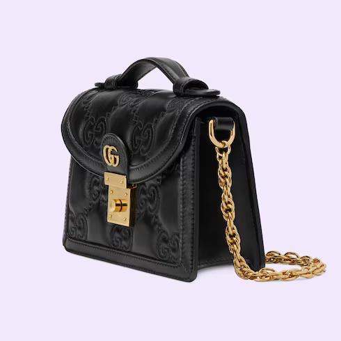 Túi Gucci GG Matelassé Small Top Handle Bag Nữ Màu Đen