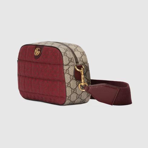 Túi Gucci Mini Gg Canvas Small Shoulder Bag Nữ Màu Đỏ Đô