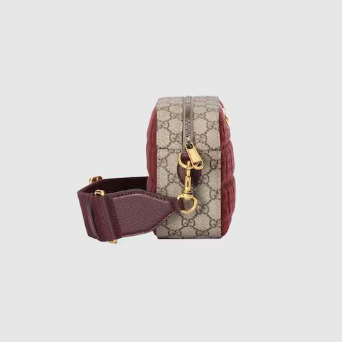 Túi Gucci Mini Gg Canvas Small Shoulder Bag Nữ Màu Đỏ Đô