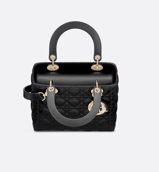 Túi Dior Medium Lady Dior Bag Black Cannage Lambskin