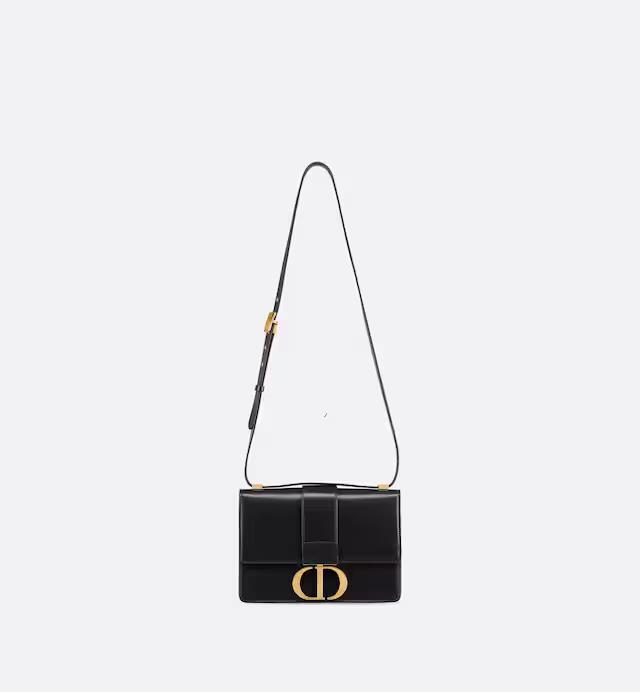 Túi Dior 30 Montaigne Bag Black Box Calfskin