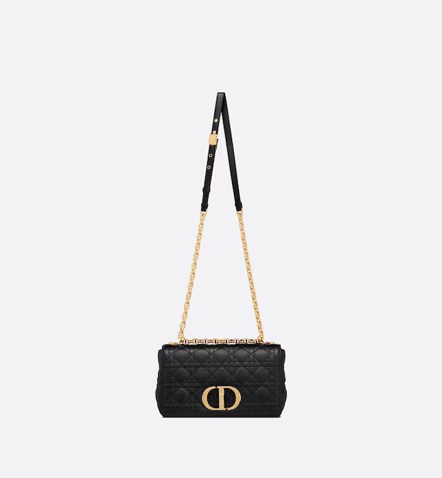 Túi Dior Medium Dior Caro Bag Black Supple