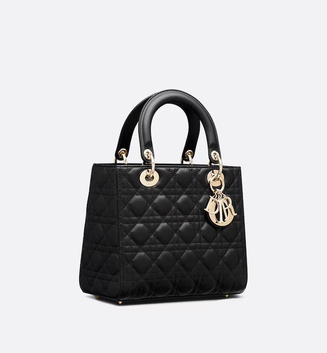 Túi Dior Medium Lady Dior Bag Black Cannage Lambskin