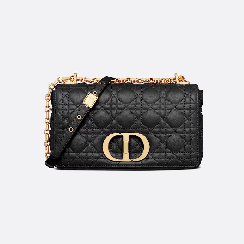 Túi Dior Medium Dior Caro Bag Black Supple