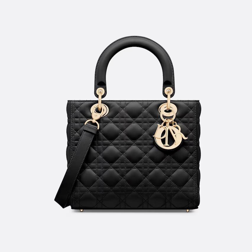 Túi Dior Medium Lady Dior Bag Black Cannage Lambskin