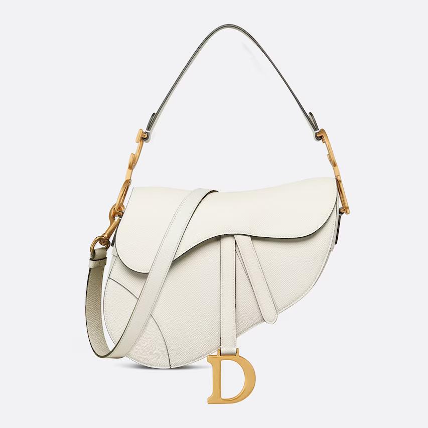 Túi Dior Saddle Bag with Strap Latte Grained