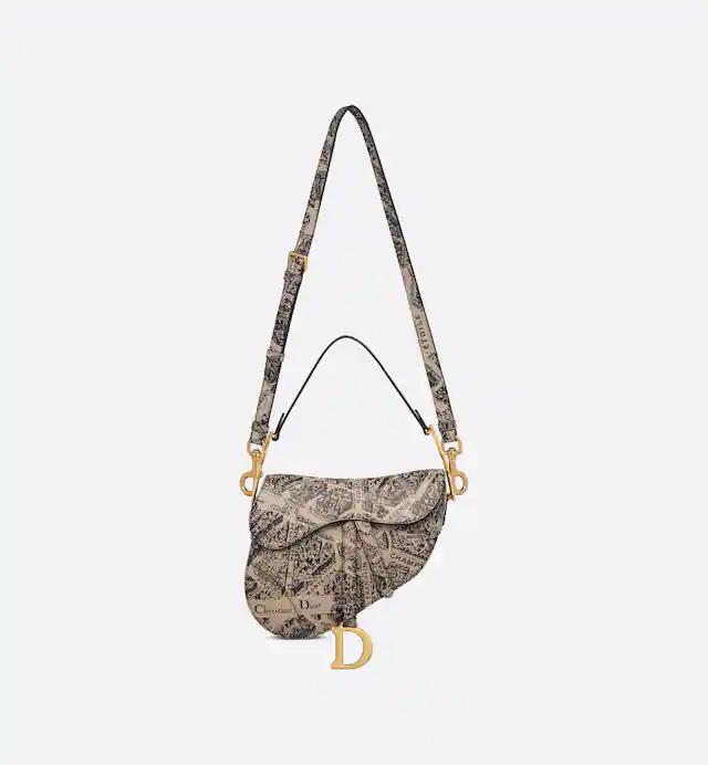 Túi Dior Saddle Bag With Strap Beige And Black