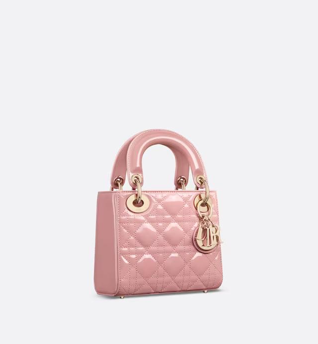 Túi Dior Mini Lady Dior Bag Antique Pink Patent