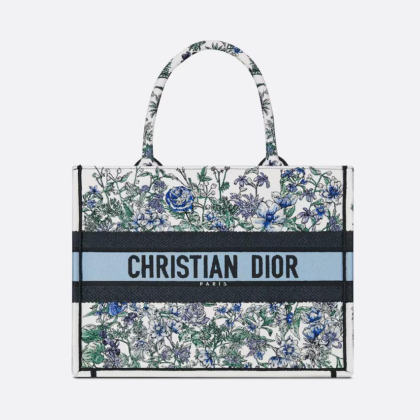 Túi Dior Medium Dior Book Tote White Multicolor Flowers