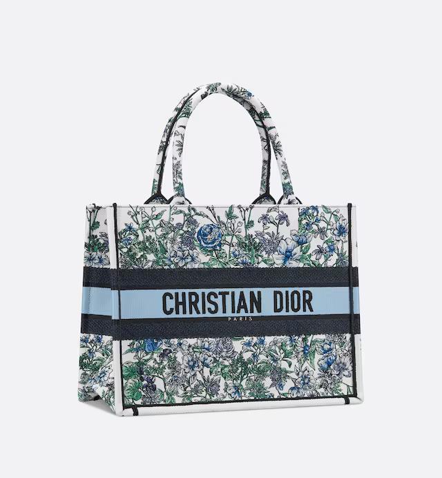 Túi Dior Medium Dior Book Tote White Multicolor Flowers