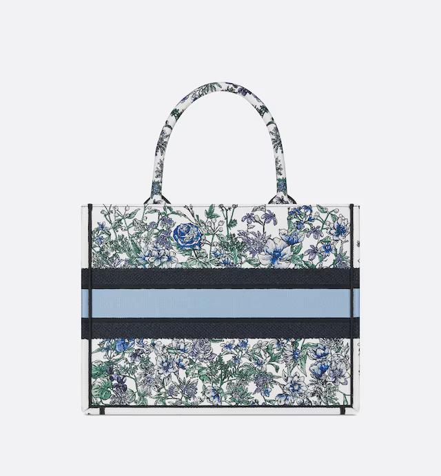 Túi Dior Medium Dior Book Tote White Multicolor Flowers