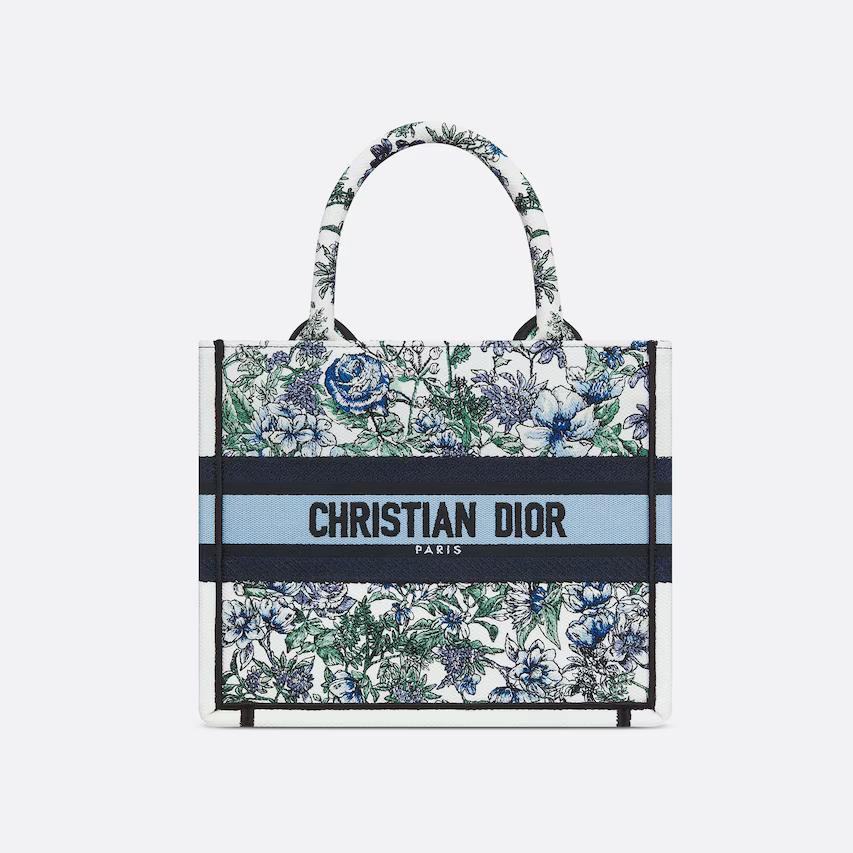 Túi Dior Small Book Tote White Multicolor Flowers