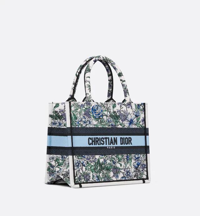 Túi Dior Small Book Tote White Multicolor Flowers