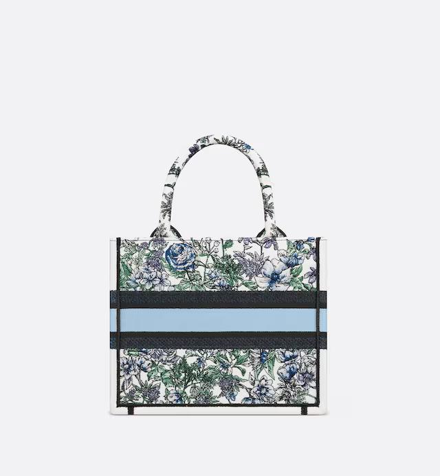 Túi Dior Small Book Tote White Multicolor Flowers