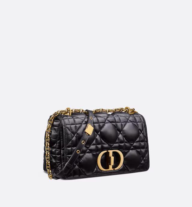 Túi Dior Medium Dior Caro Bag Black Quilted