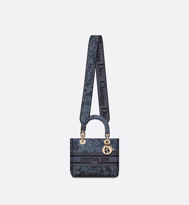 Túi Dior Medium Lady D-Lite Bag Denim Blue