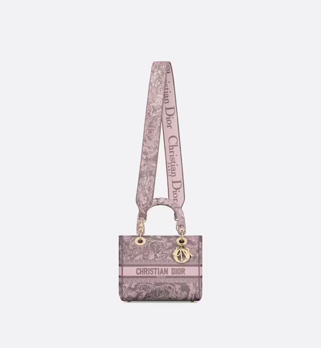 Túi Dior Medium Lady D-Lite Bag Gray And Pink